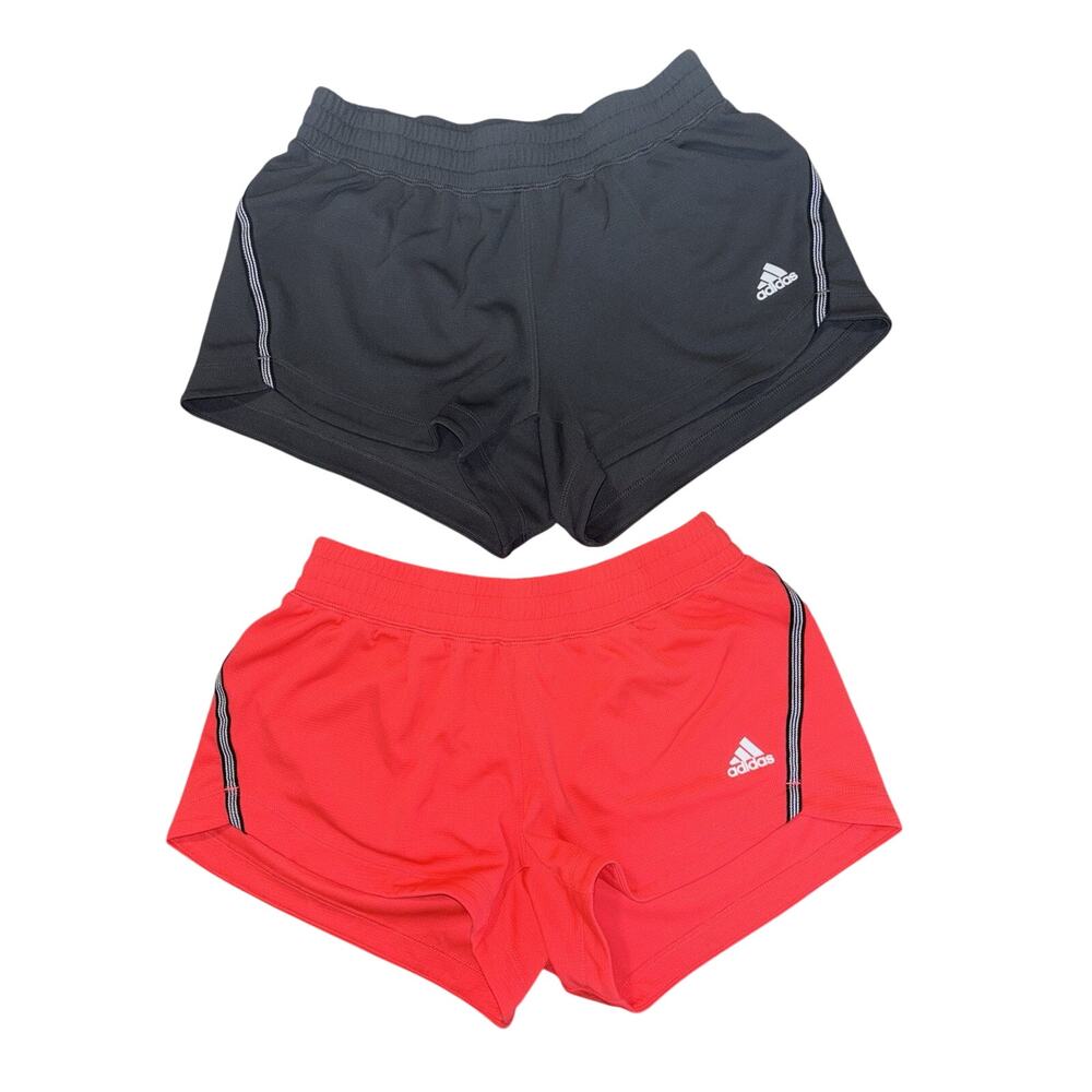 Adidas 2 Pairs of Pull On Shorts Gray Pink Climalite Size Small